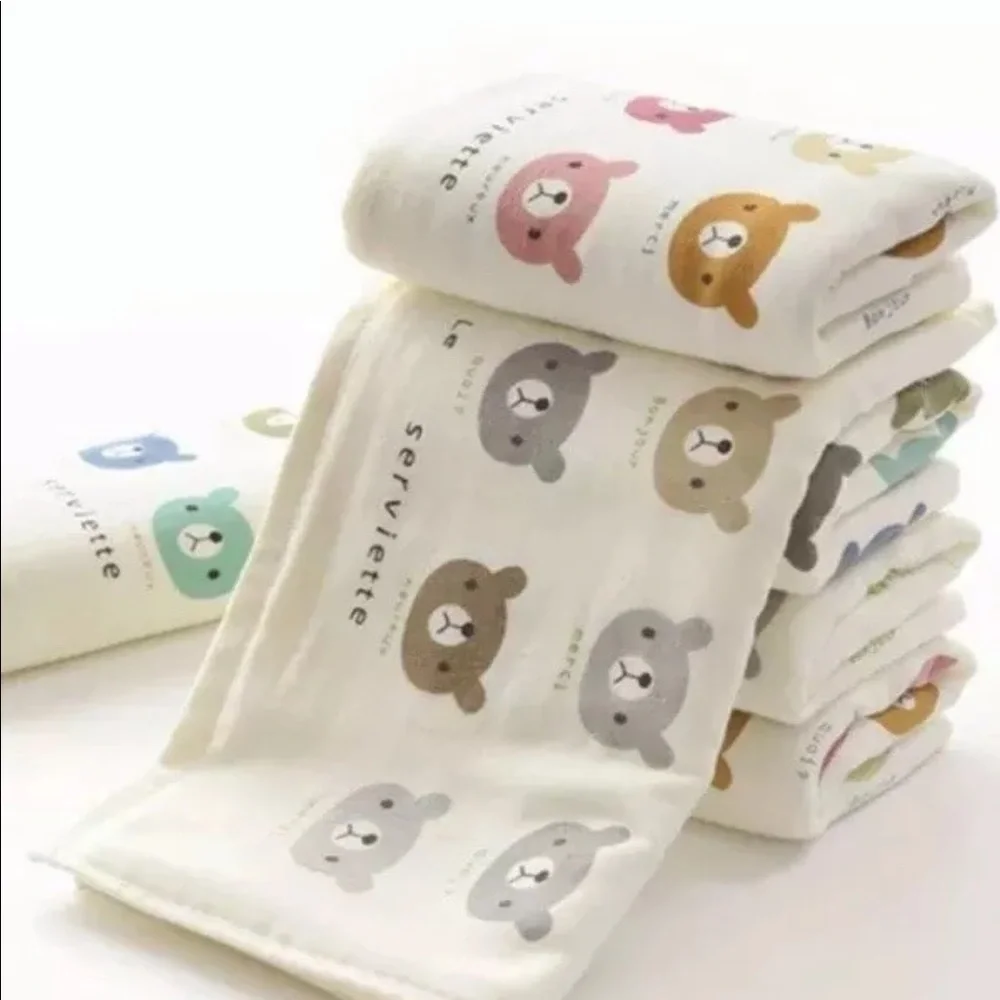 Bear towel cute hand towel pink Blue baby adult 1 PC cartoon